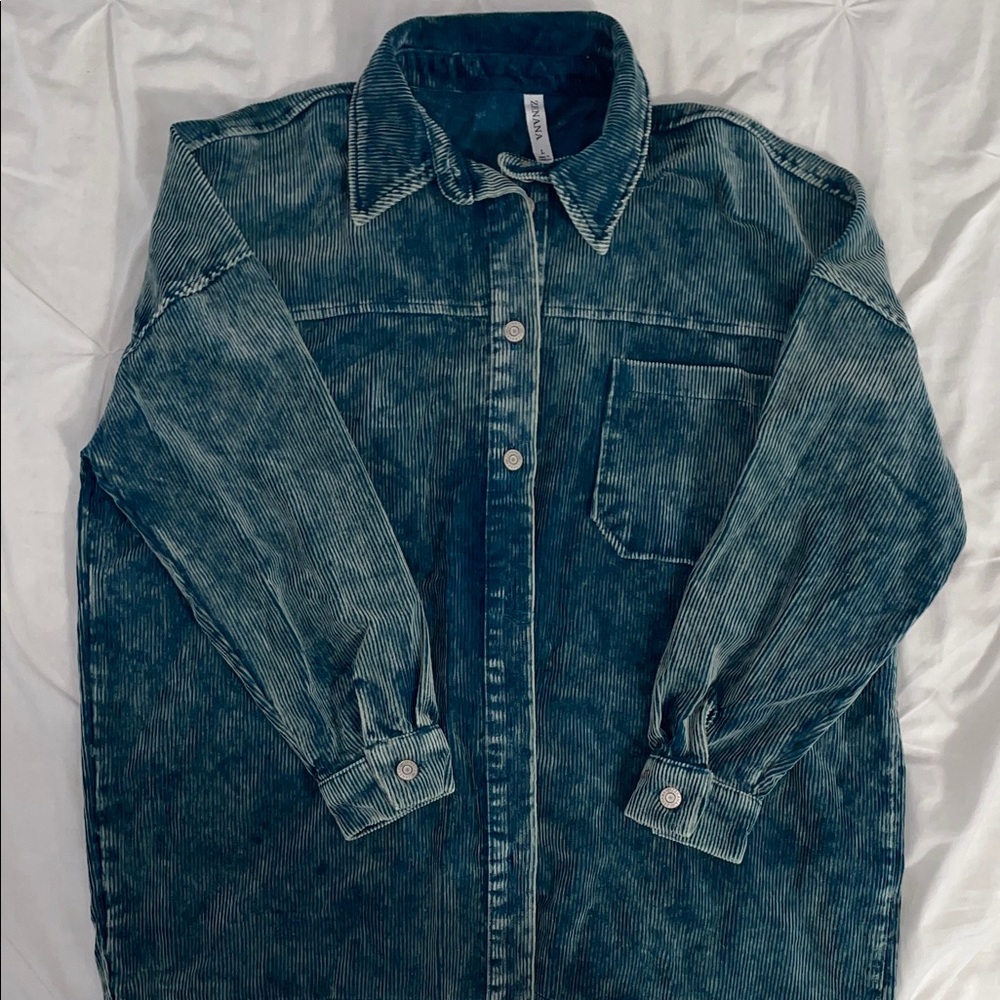 Zenana Outfitters Blue Corduroy Jacket